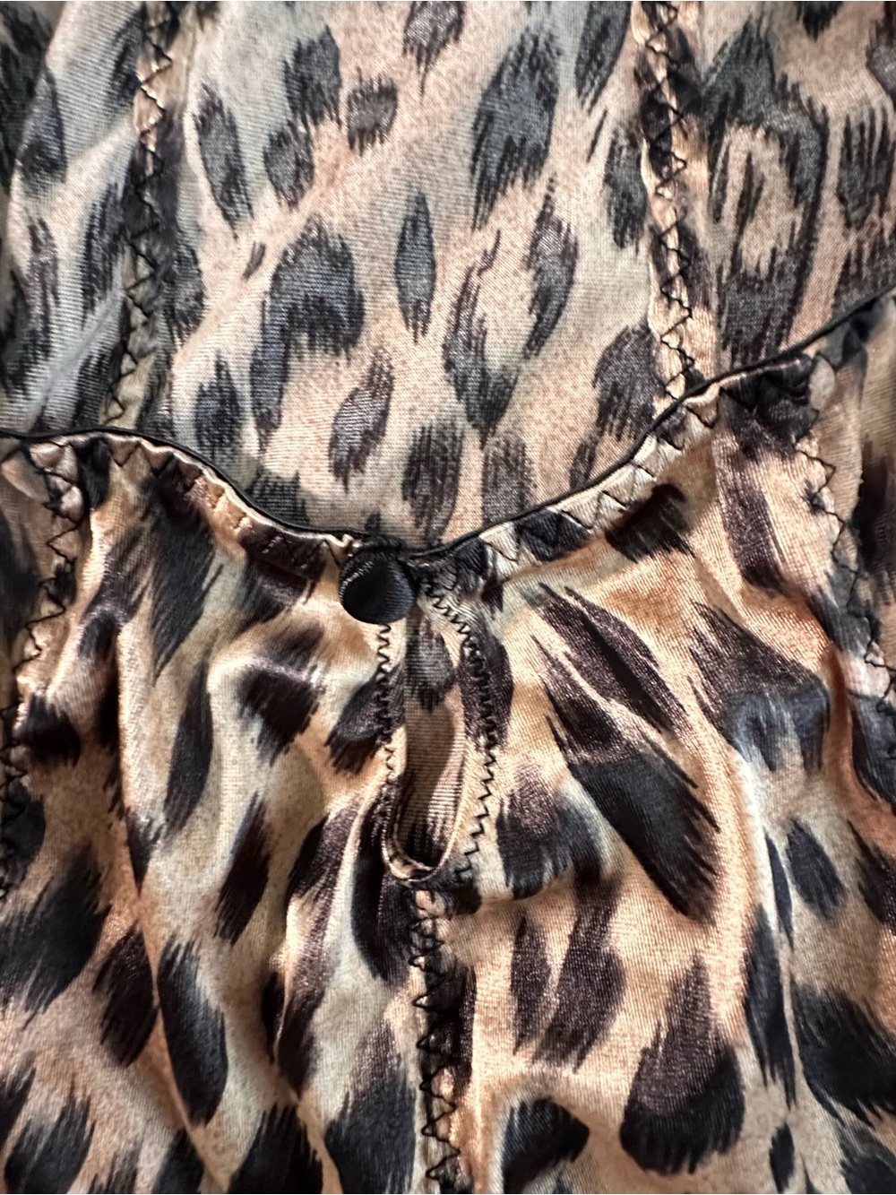 Victoria's Secret Leopard-Print Satin Chemise sexy, lace, witchy fetish Y2K - Picture 8 of 11